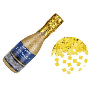 Confeti – aurii în formă de sticlă de șampanie (20,5 cm, 1 bucată)